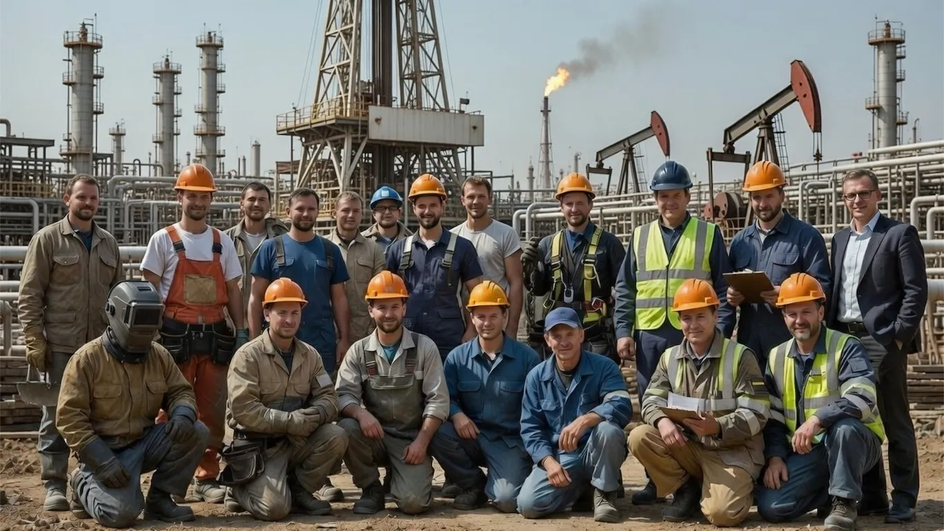 Рабочие нефтегазового строительства из Индии